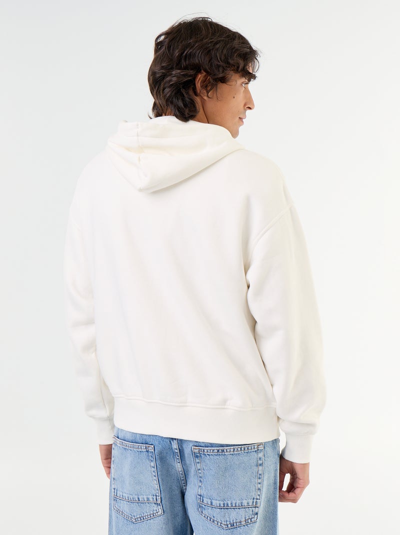 sudadera con capucha y cremallera lisa Blanco - Kiabi