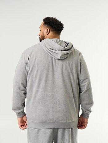 Sudadera con capucha y cremallera lisa