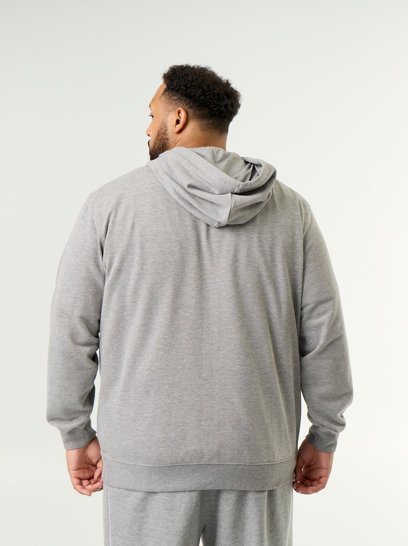 Sudadera con capucha y cremallera lisa Gris - Kiabi
