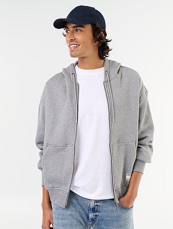 sudadera con capucha y cremallera lisa