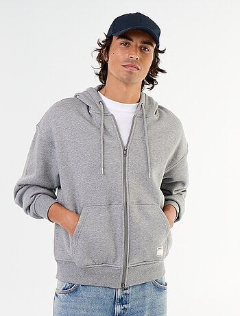 sudadera con capucha y cremallera lisa
