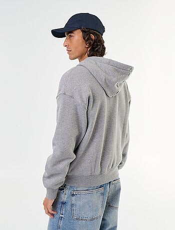 sudadera con capucha y cremallera lisa