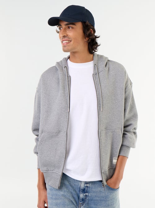 sudadera con capucha y cremallera lisa - Kiabi