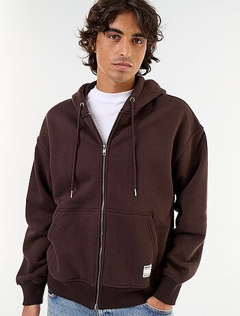 sudadera con capucha y cremallera lisa