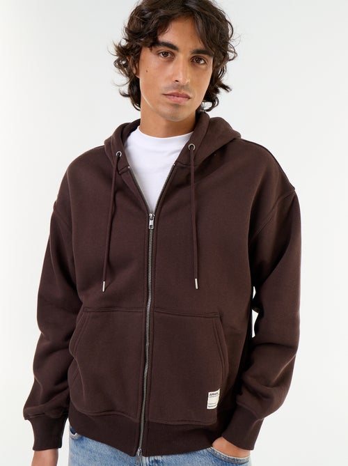 sudadera con capucha y cremallera lisa - Kiabi