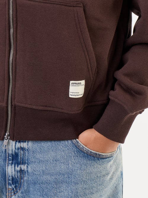 sudadera con capucha y cremallera lisa - Kiabi