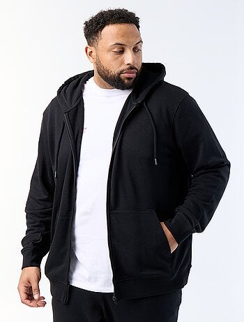 Sudadera con capucha y cremallera lisa
