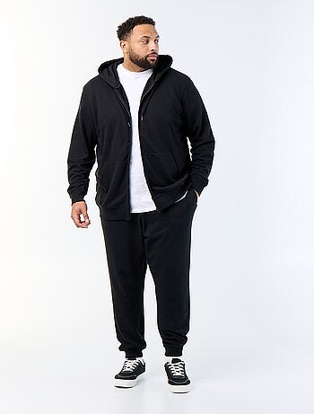 Sudadera con capucha y cremallera lisa