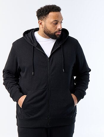 Sudadera con capucha y cremallera lisa