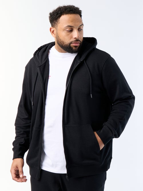 Sudadera con capucha y cremallera lisa - Kiabi