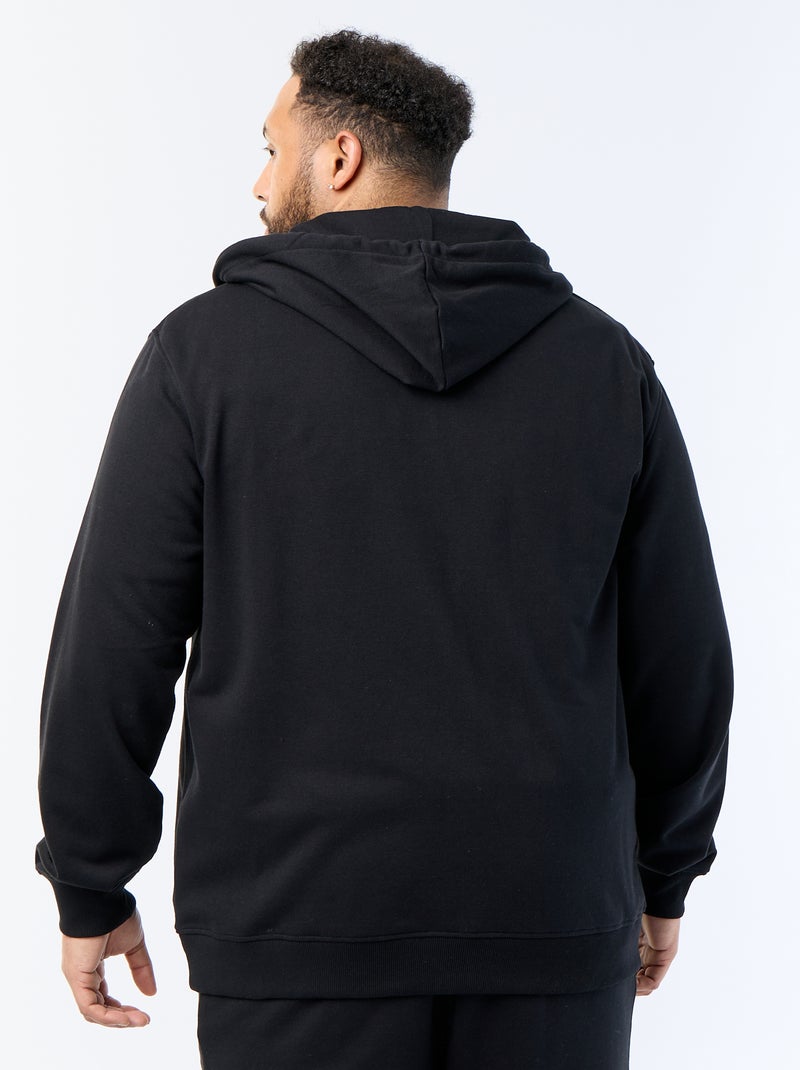 Sudadera con capucha y cremallera lisa Negro - Kiabi