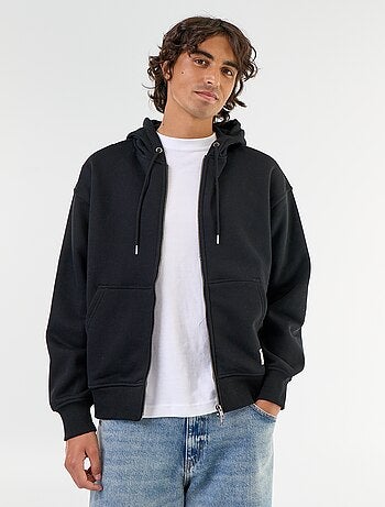 sudadera con capucha y cremallera lisa