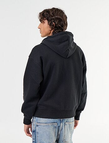 sudadera con capucha y cremallera lisa