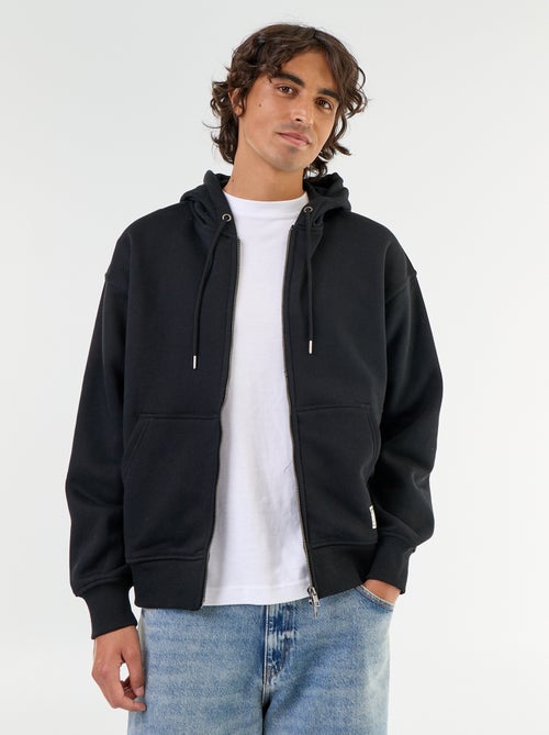 sudadera con capucha y cremallera lisa - Kiabi