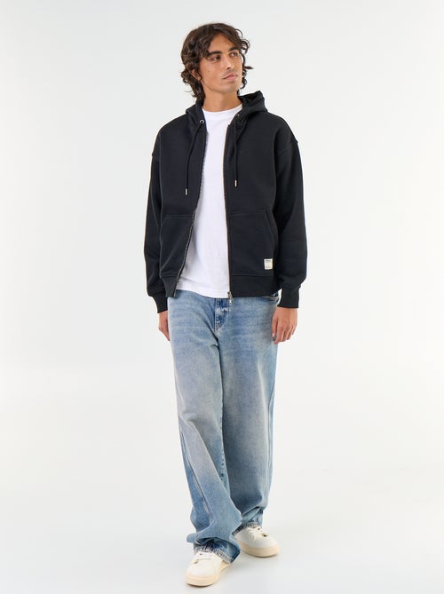 sudadera con capucha y cremallera lisa - Kiabi