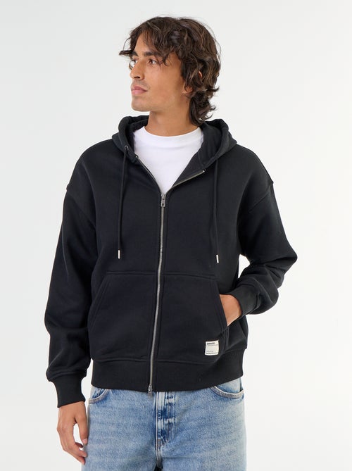 sudadera con capucha y cremallera lisa - Kiabi