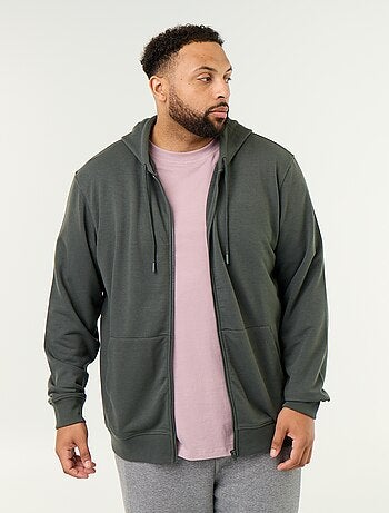Sudadera con capucha y cremallera lisa