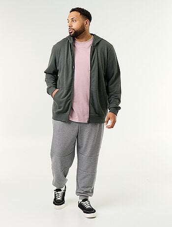 Sudadera con capucha y cremallera lisa