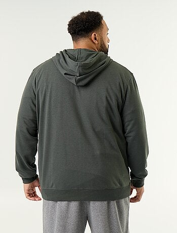 Sudadera con capucha y cremallera lisa