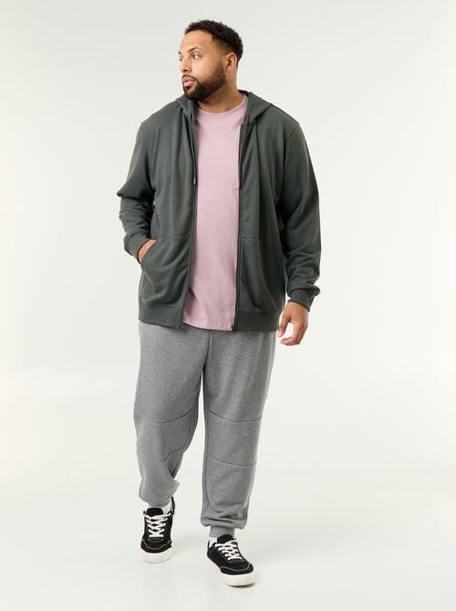 Sudadera con capucha y cremallera lisa - Kiabi