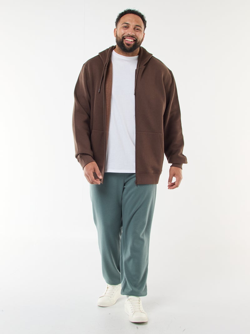 Sudadera con capucha y cremallera Marron - Kiabi