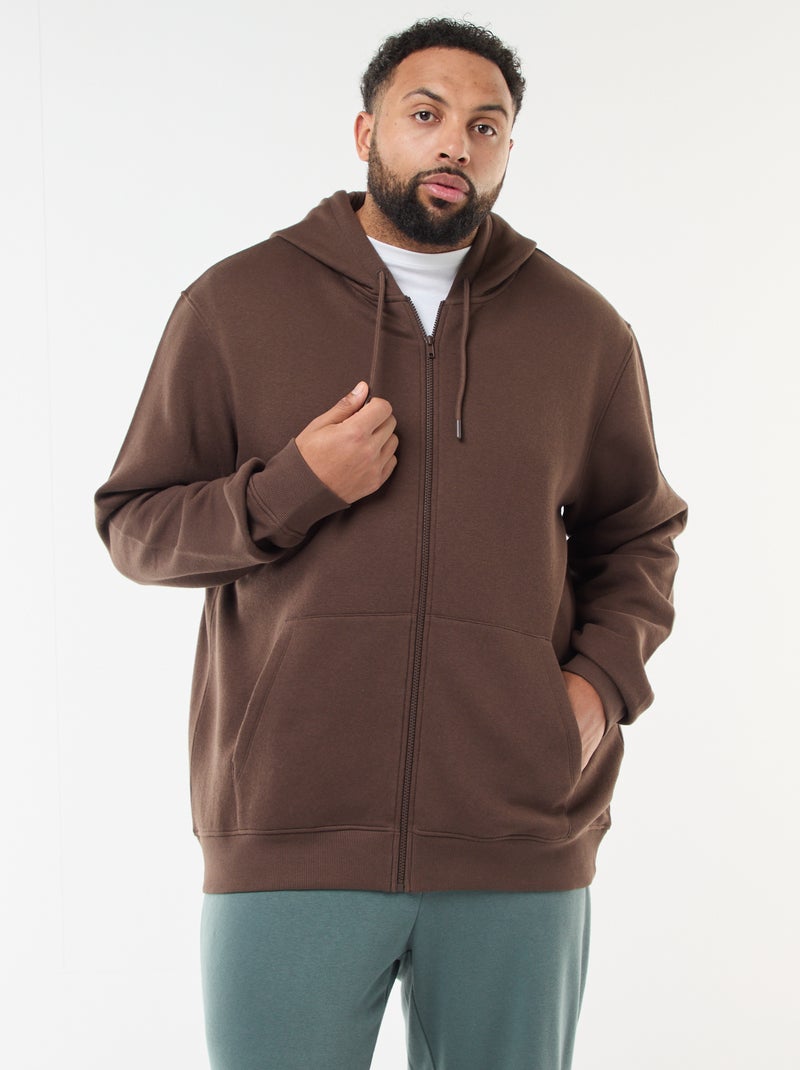 Sudadera con capucha y cremallera Marron - Kiabi