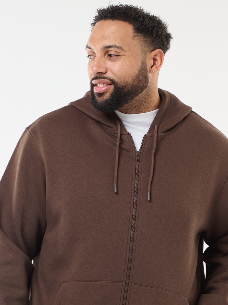 Sudadera con capucha y cremallera Marron - Kiabi