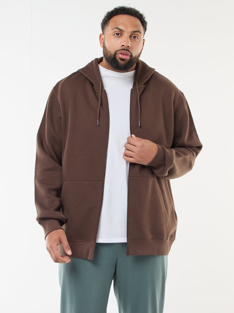 Sudadera con capucha y cremallera Marron - Kiabi