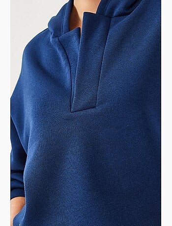 Sudadera con capucha y cuello en v lucci