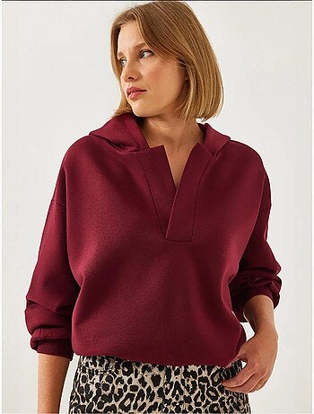 Sudadera con capucha y cuello en v lucci