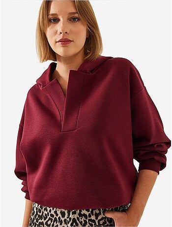 Sudadera con capucha y cuello en v lucci