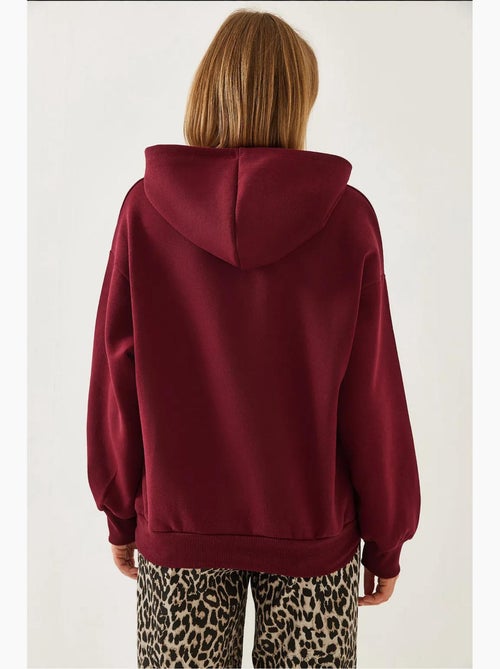 Sudadera con capucha y cuello en v lucci - Kiabi