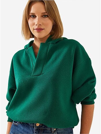 Sudadera con capucha y cuello en v lucci