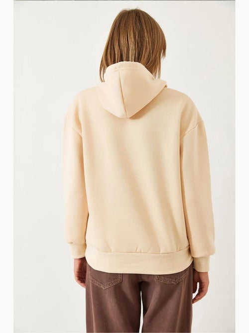 Sudadera con capucha y estampado de corazones cepillados de triple hilo lucci - Kiabi