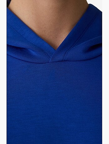 Sudadera con capucha y estampado de eslogan, tacto sedoso penti