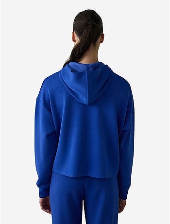 Sudadera con capucha y estampado de eslogan, tacto sedoso penti