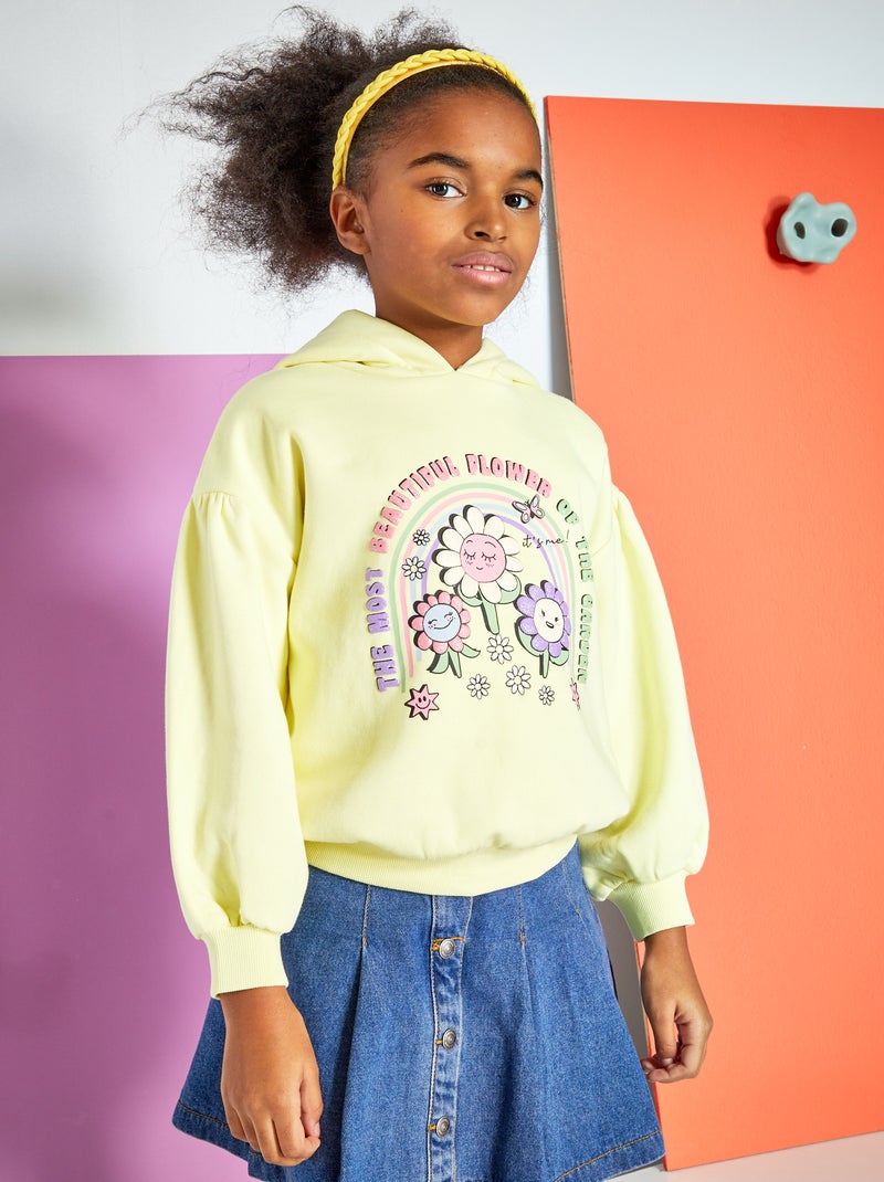 Sudadera con capucha y estampado de fantasía AMARILLO - Kiabi