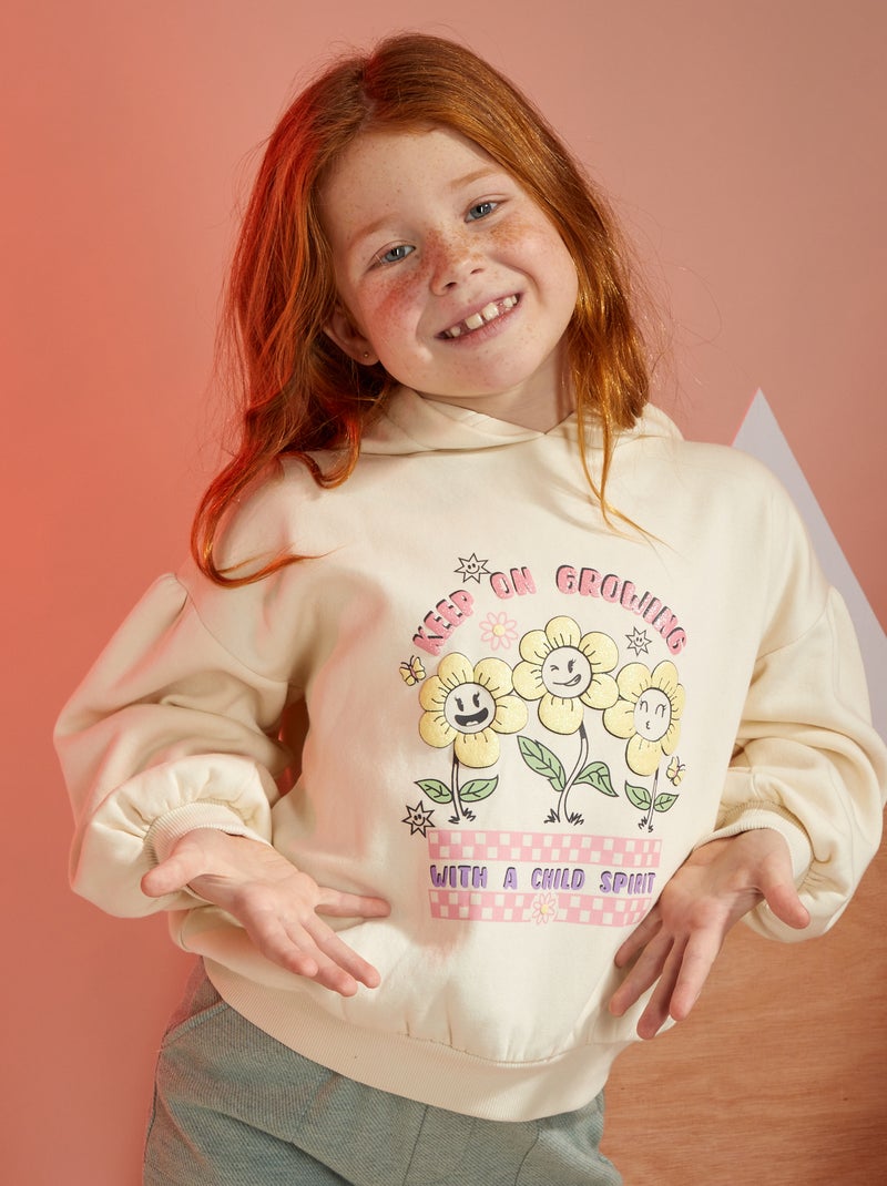 Sudadera con capucha y estampado de fantasía BLANCO - Kiabi