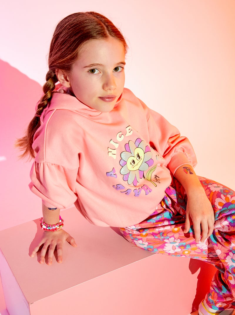Sudadera con capucha y estampado de fantasía ROSA - Kiabi