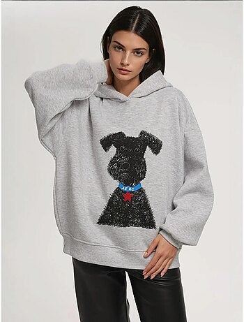 Sudadera con capucha y estampado de gran tamaño hiccup