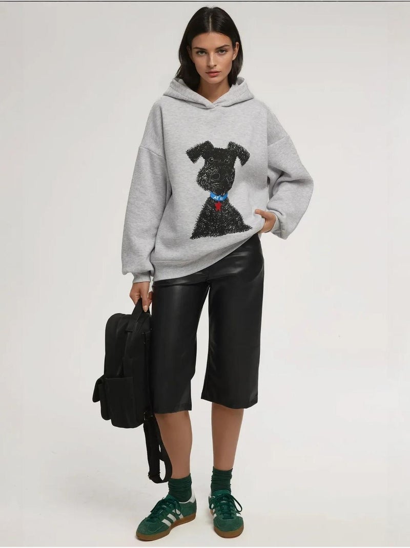 Sudadera con capucha y estampado de gran tamaño hiccup Gris - Kiabi