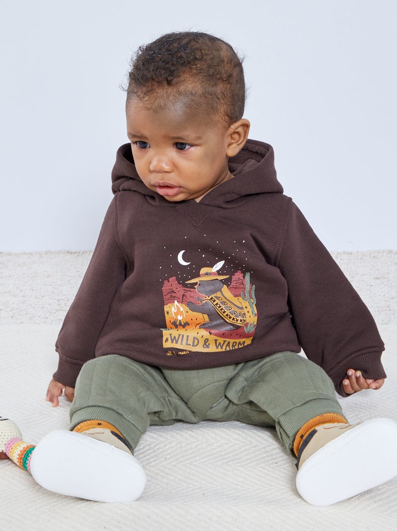 Sudadera con capucha y estampado de 'naturaleza' MARRON - Kiabi