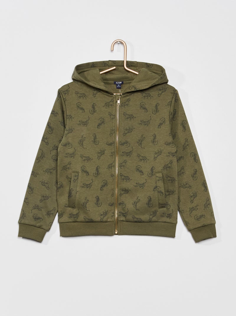 Sudadera con capucha y estampado de 'tigres' KAKI - Kiabi