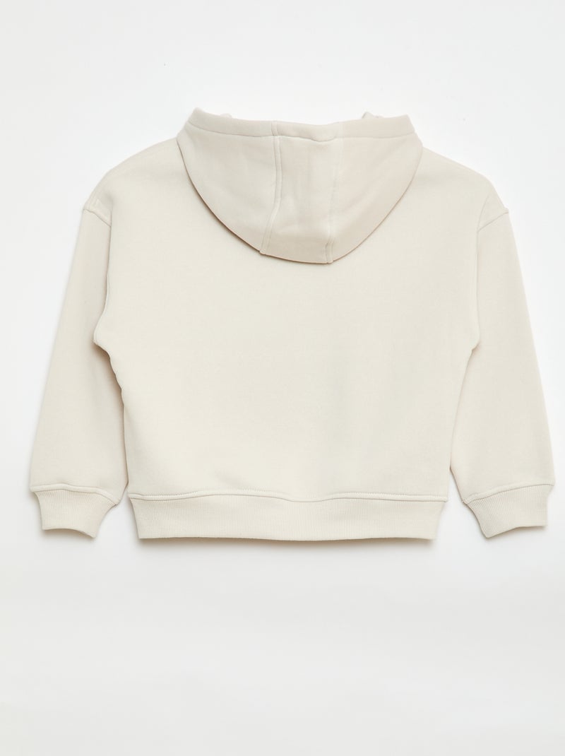 Sudadera con capucha y estampado en relieve Blanco - Kiabi