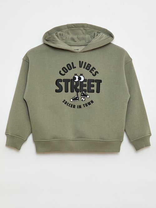 Sudadera con capucha y estampado en relieve - Kiabi