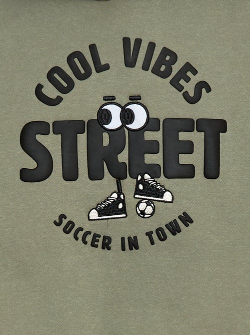 Sudadera con capucha y estampado en relieve - Kiabi