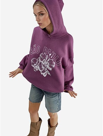 Sudadera con capucha y estampado extragrande busem