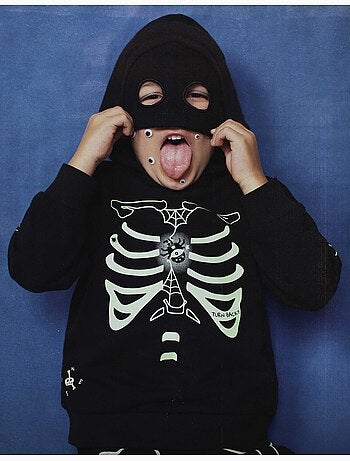 Sudadera con capucha y estampado que brilla en la oscuridad