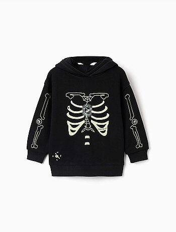Sudadera con capucha y estampado que brilla en la oscuridad