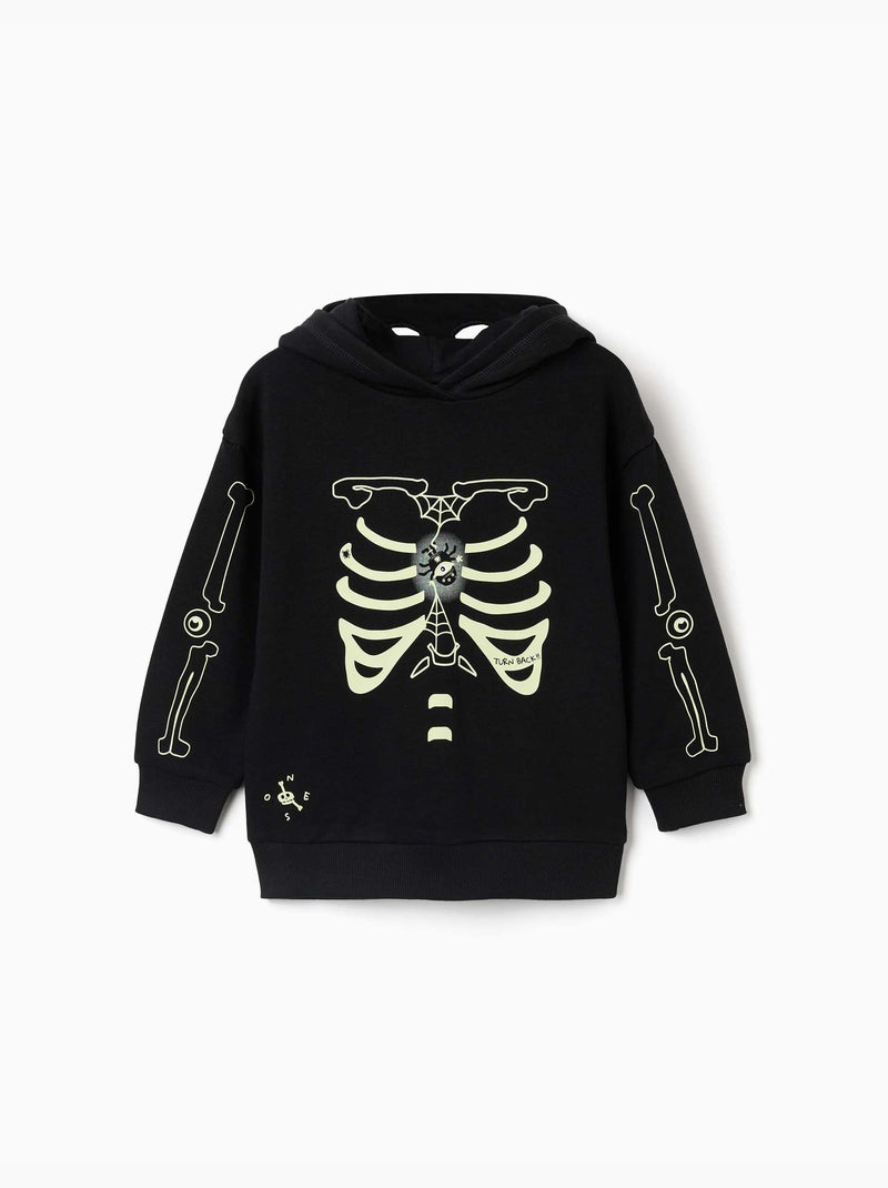 Sudadera con capucha y estampado que brilla en la oscuridad Negro Negro - Kiabi